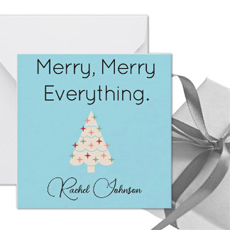 Name || Modern Merry Mini Holiday Flat Note Card