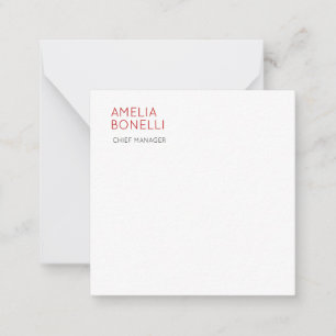 Name Modern Minimalist Professional Plain Casual Note Card