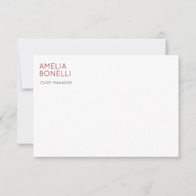 Name Modern Minimalist Professional Plain Casual RSVP Card (Front)