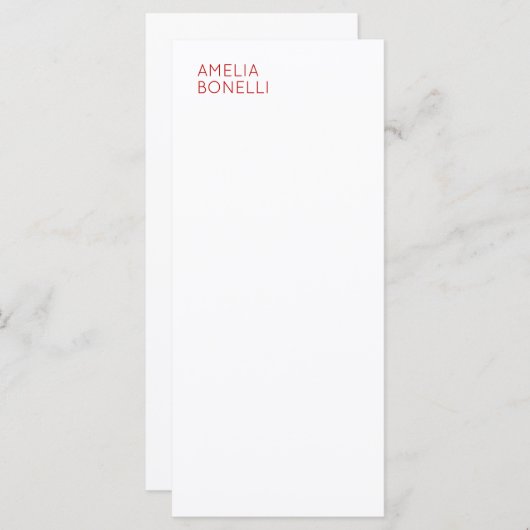 Name Modern Minimalist Professional Plain White (Front/Back)