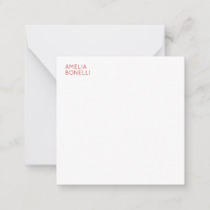 Name Modern Minimalist Professional Plain White Note Card