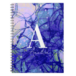 Name | Monogram Abstract Blue Notebook