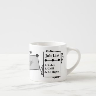 Name monogram chill relax be happy grey espresso cup