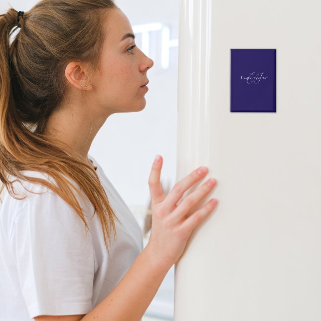 name monogram classic blue and white  magnet (Creator Uploaded)