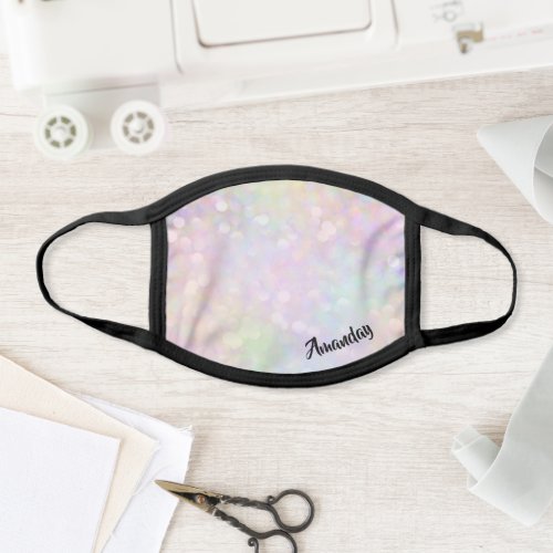 Name Monogram Color Therapy Holographic Covid_19 Face Mask