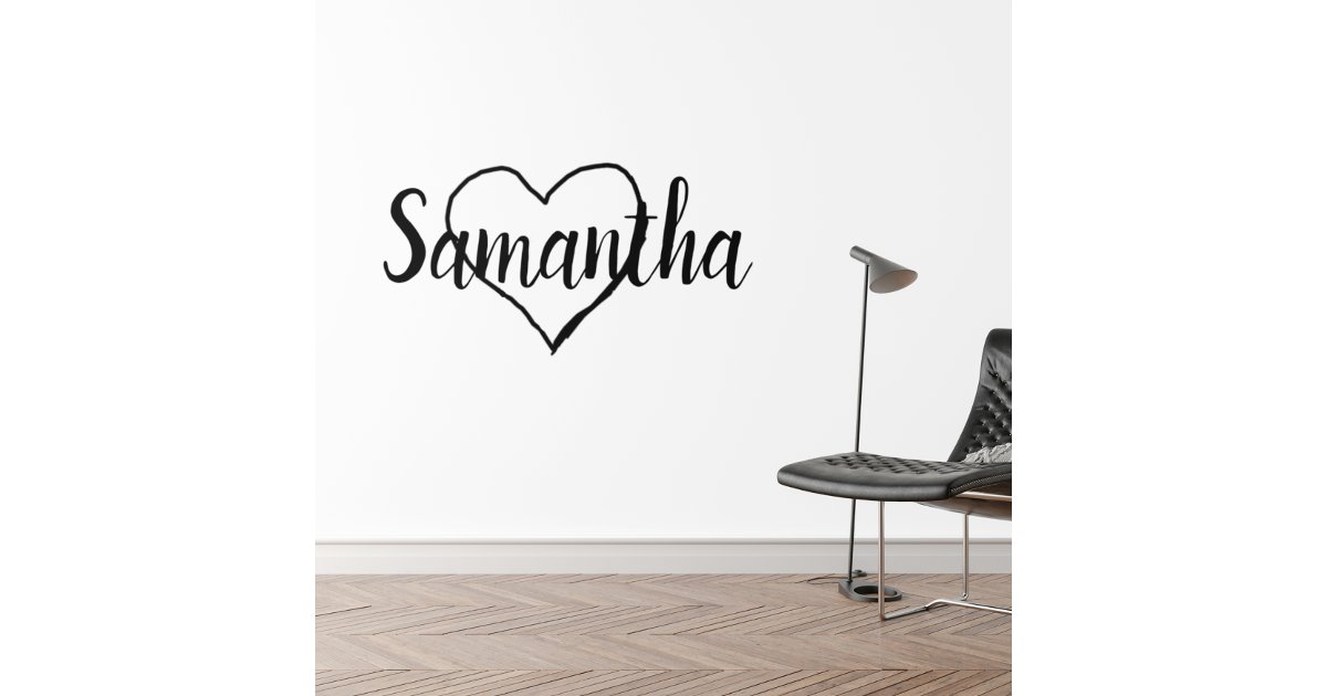 Name Monogram Custom Personalized Heart Wall Decal | Zazzle