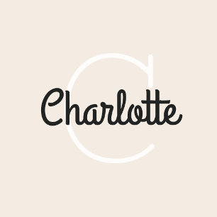 Name Monogram Cute Retro Script Wall Decal