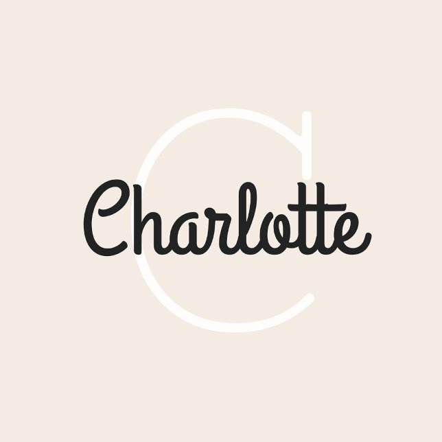 Name Monogram Cute Retro Script Wall Decal (Creator Uploaded)