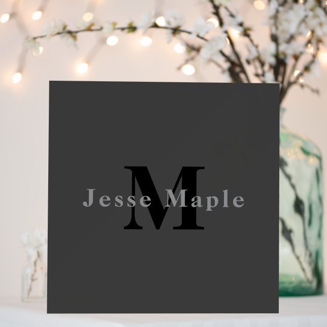 Name & Monogram | Dark Gray Foam Board (In Situ (Wedding))