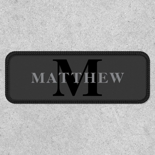 Name & Monogram | Dark Gray Patch (Front)