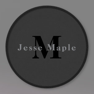 Name & Monogram Dark Gray Patch