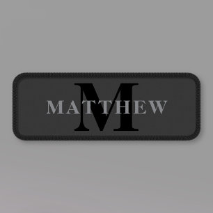 Name & Monogram Dark Gray Patch