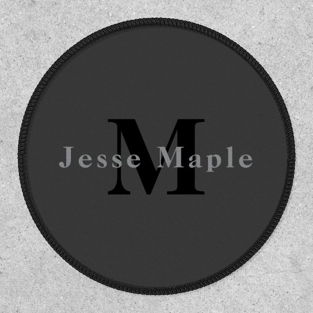 Name & Monogram | Dark Gray Patch (Front)