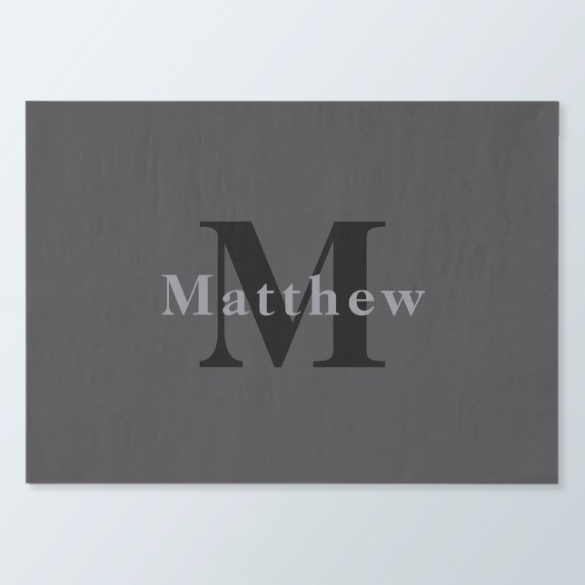 Name & Monogram | Dark Gray Tissue Paper (Creator Uploaded)