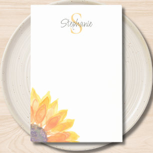 Name Monogram Floral Post-it Notes