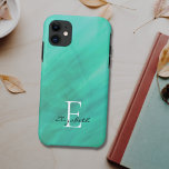 Name Monogram Green iPhone 11 Case<br><div class="desc">This stylish iPhone case is decorated with a watercolor wash design in shades of green.
Easily customizable with your name,  and monogram.
Use the Customize Further option to change the text size,  style,  or color if you wish.</div>