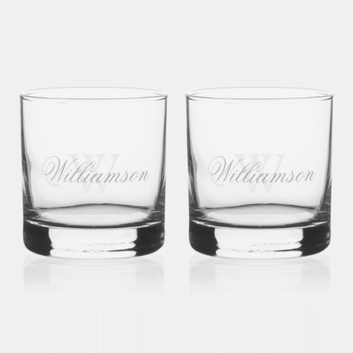 Name  Monogram in Greys Whiskey Glass