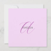 Name Monogram Initial Letter Orchid & Lilac (Back)