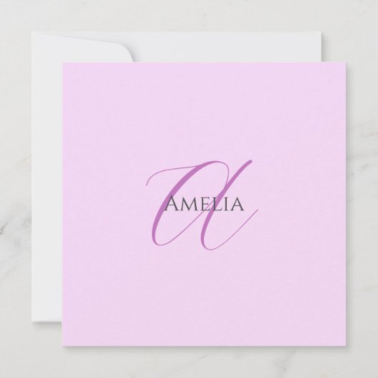 Name Monogram Initial Letter Orchid & Lilac (Back)