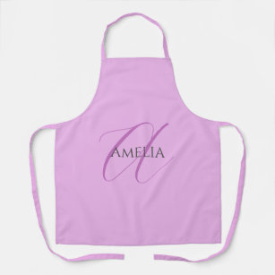 Name Monogram Initial Letter Orchid & Lilac Apron