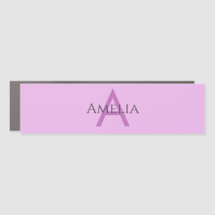 Name Monogram Initial Letter Orchid & Lilac Car Magnet