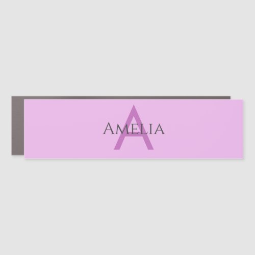 Name Monogram Initial Letter Orchid  Lilac Car Magnet