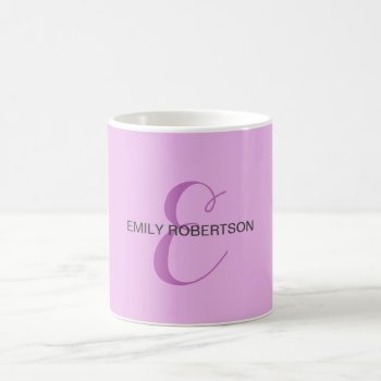 Name Monogram Initial Letter Orchid & Lilac Coffee Mug by hizli_art at Zazzle
