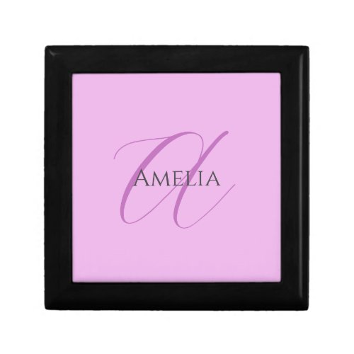 Name Monogram Initial Letter Orchid  Lilac Gift Box