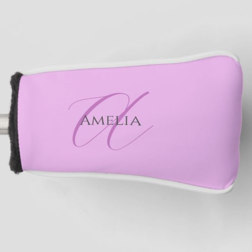 Name Monogram Initial Letter Orchid  Lilac Golf Head Cover