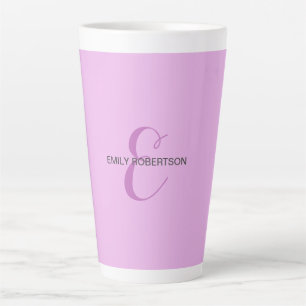 Name Monogram Initial Letter Orchid & Lilac Latte Mug