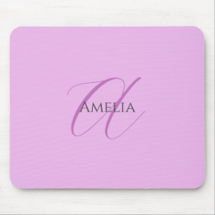Name Monogram Initial Letter Orchid & Lilac Mouse Pad