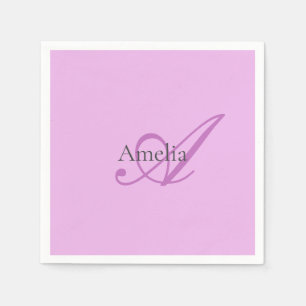 Name Monogram Initial Letter Orchid & Lilac Napkins