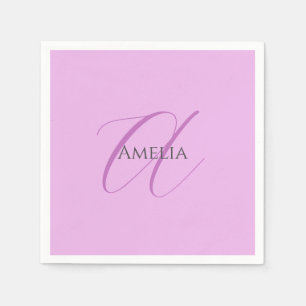 Name Monogram Initial Letter Orchid & Lilac Napkins