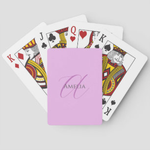 Name Monogram Initial Letter Orchid & Lilac Poker Cards