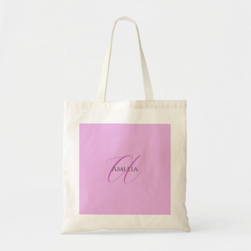 Name Monogram Initial Letter Orchid  Lilac Tote Bag