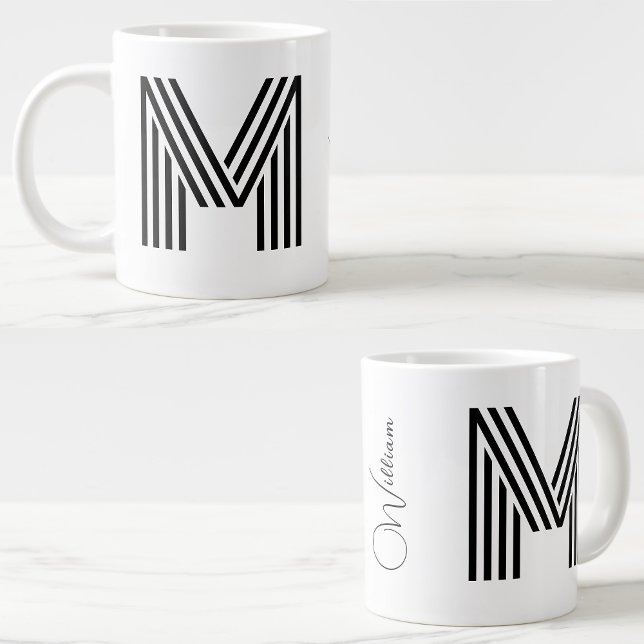 Name & Monogram JumboCup | personalized Initial  Giant Coffee Mug (large coffee mug)