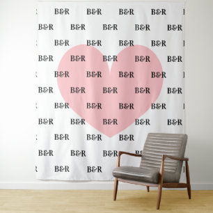 Name monogram logo wedding party photo backdrop