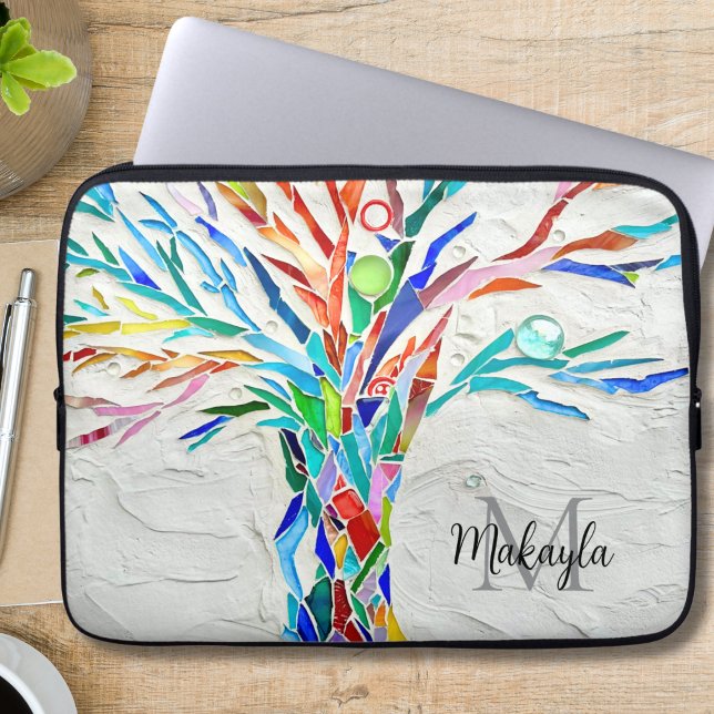 Name Monogram Mosaic  Laptop Sleeve (Creator Uploaded)