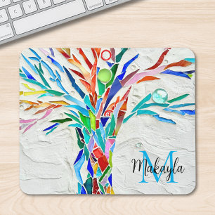Name Monogram Mosaic Mouse Pad