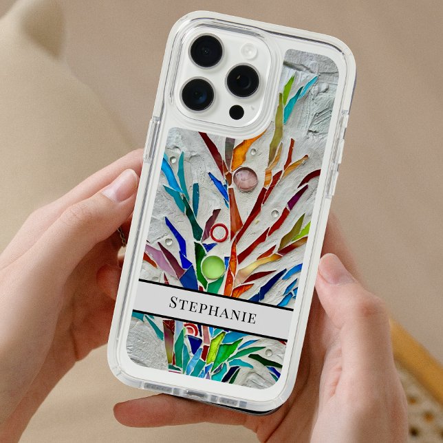 Name Monogram Mosaic Speck iPhone Case (Creator Uploaded)
