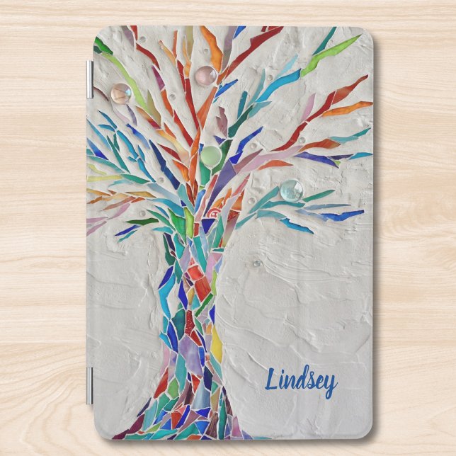 Name Monogram Mosaic Tree iPad Mini Cover (Creator Uploaded)