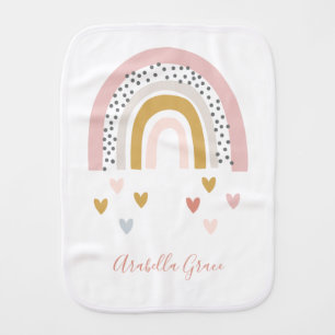 Name Monogram Muted Rainbow Rainbow Baby Baby Burp Cloth