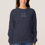 Name Monogram Navy Blue Clothing Apparel Womens Sweatshirt<br><div class="desc">Name Monogram Navy Blue Clothing Apparel Womens Template Women's Basic Sweatshirt.</div>