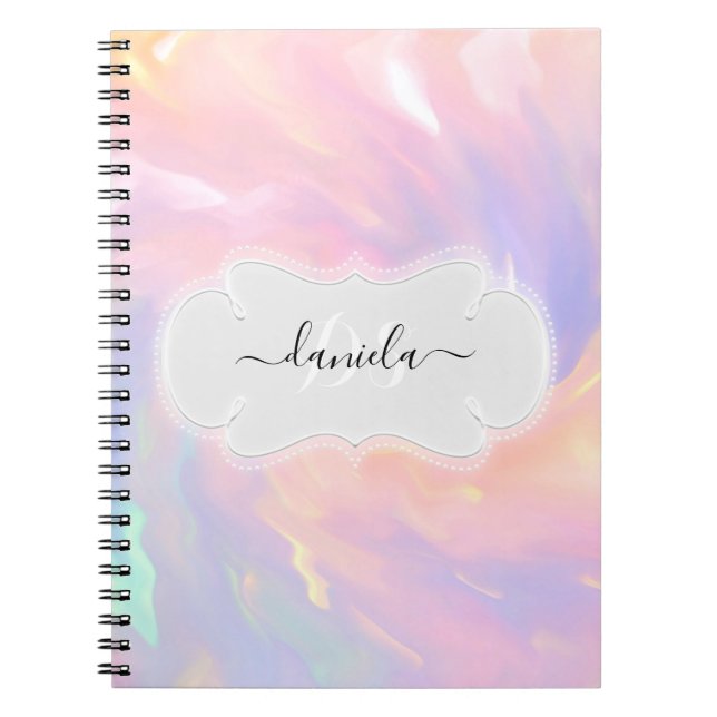 Name Monogram Princess Unicorn Monogram Frame Notebook (Front)