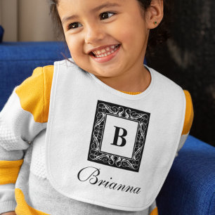 Name Monogram Regal Style Baby Bib