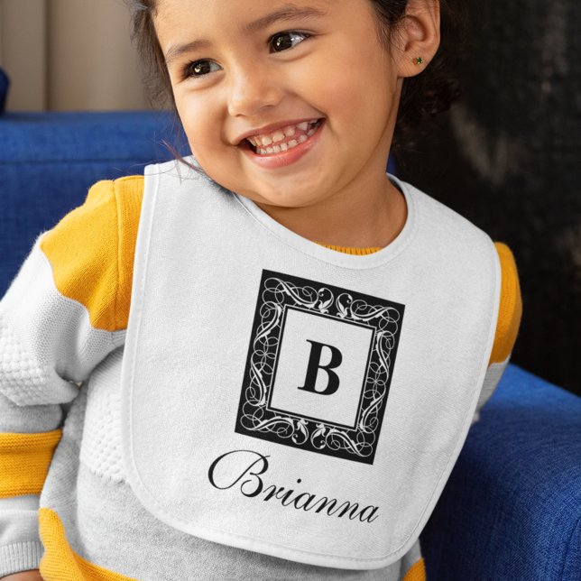 Name Monogram Regal Style Baby Bib (Creator Uploaded)