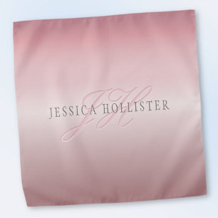 Name & Monogram Soft FAUX Rose Gold Blush Bandana