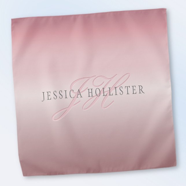 Name & Monogram | Soft FAUX Rose Gold Blush Bandana (Creator Uploaded)