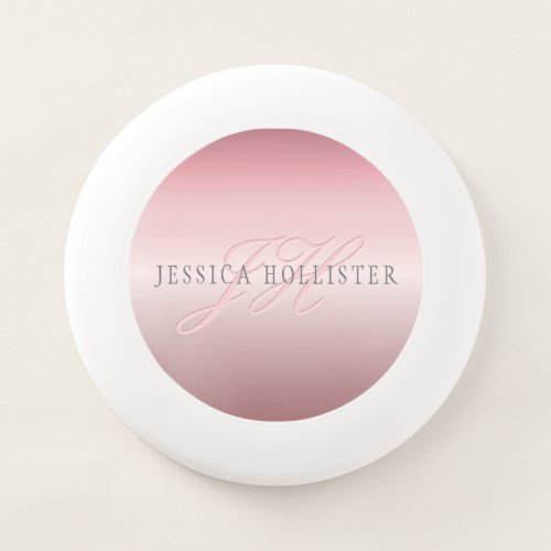 Name  Monogram  Soft FAUX Rose Gold Blush Wham_O Frisbee