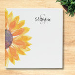Name Monogram Sunflower 3 Ring Binder<br><div class="desc">This simple and stylish binder is decorated with a yellow watercolor sunflower. Easily customizable with your name and monogram. Use the Customize Further option to change the text size, style, and color. Because we create our artwork you won't find this exact image from other designers. Original Watercolor © Michele Davies....</div>